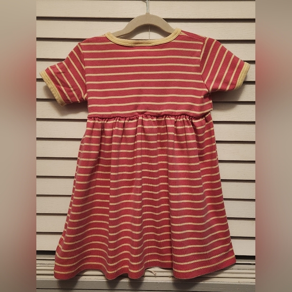 Hanna Andersson Striped Coral and Yellow Dress Size 100 - Picture 5 of 8